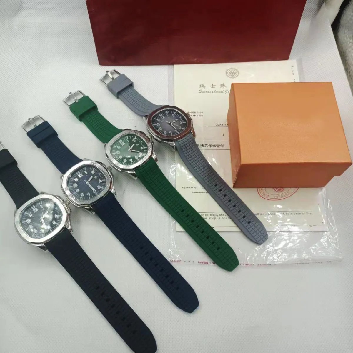 Patek Philippe Aquanaut Blue Dial Blue Rubber Strap Watch Watches - 12