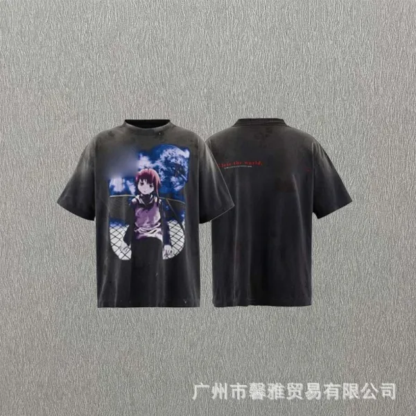 Design Distressed Galaxy Print T-Shirt Black Blue - 11