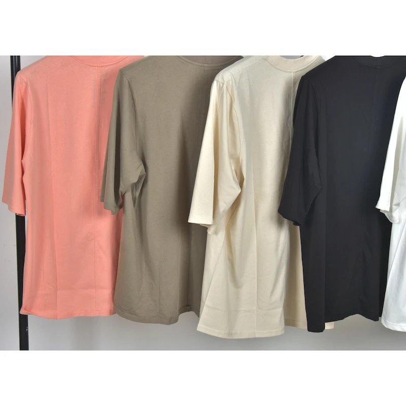 Design Mock Neck T-Shirt Beige - 15