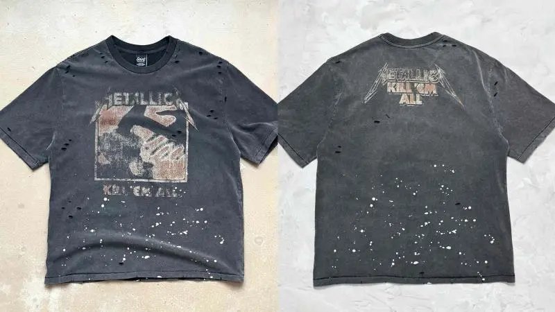 Metallica Kill 'Em All Distressed Graphic T-Shirt Black