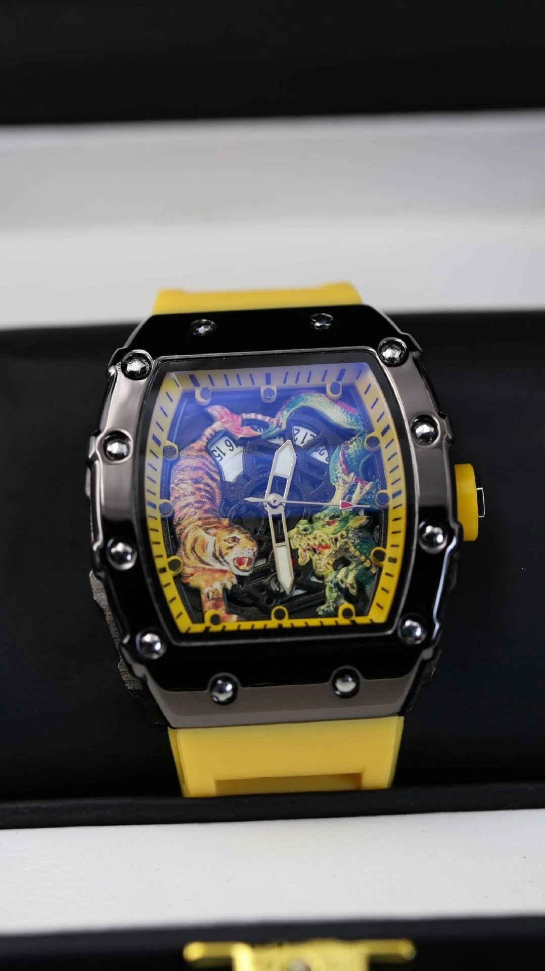 Richard Mille RM 07-04 Dragon and Tiger Limited Edition Blue Transparent Mechanical Watch Watches - 3