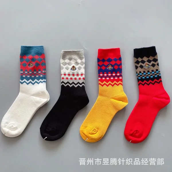 Vivienne Westwood Fair Isle Knit Sock Black / Gray / Red - 3