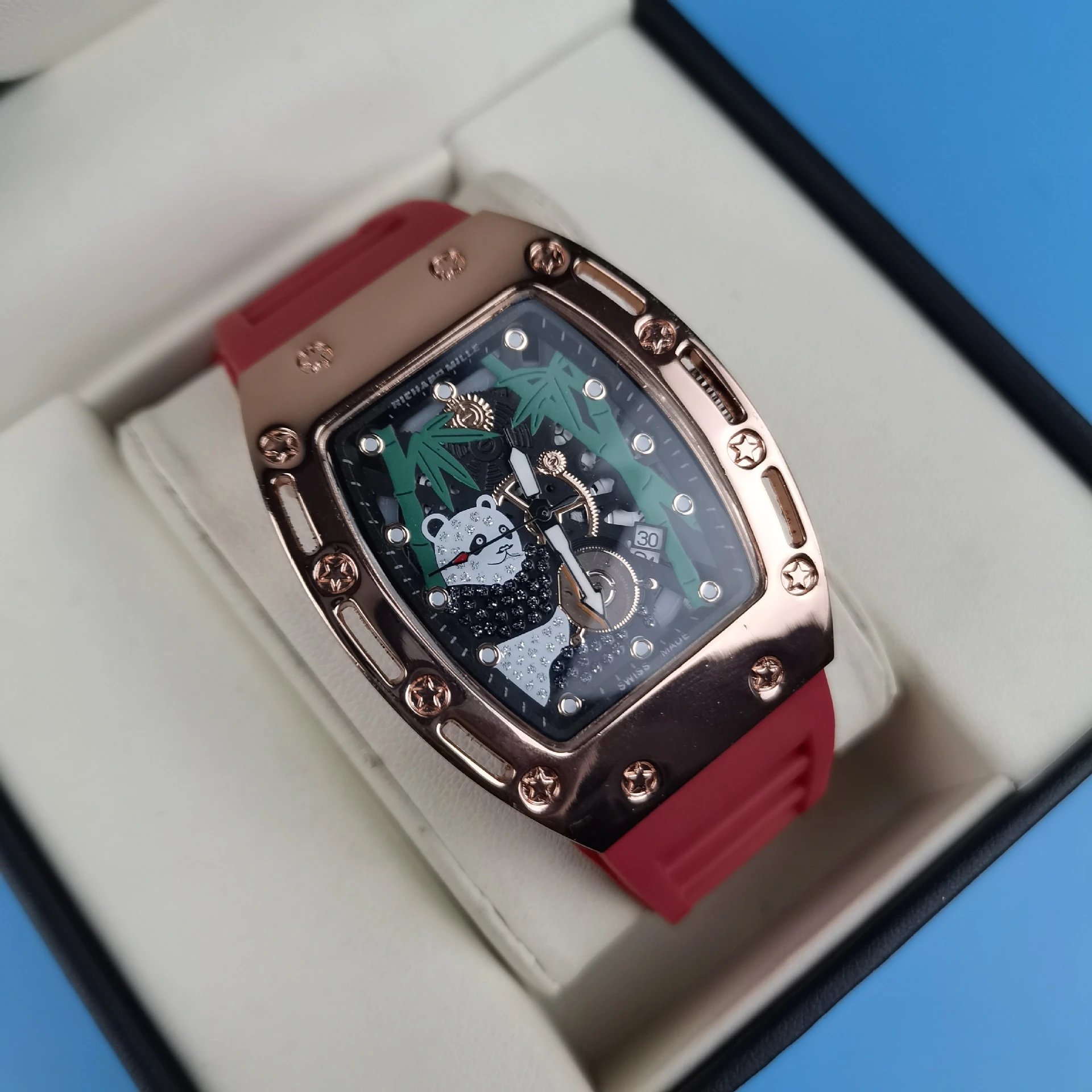 Richard Mille RM 011 Chronograph Rose Gold Black Rubber Watch Watches - 6