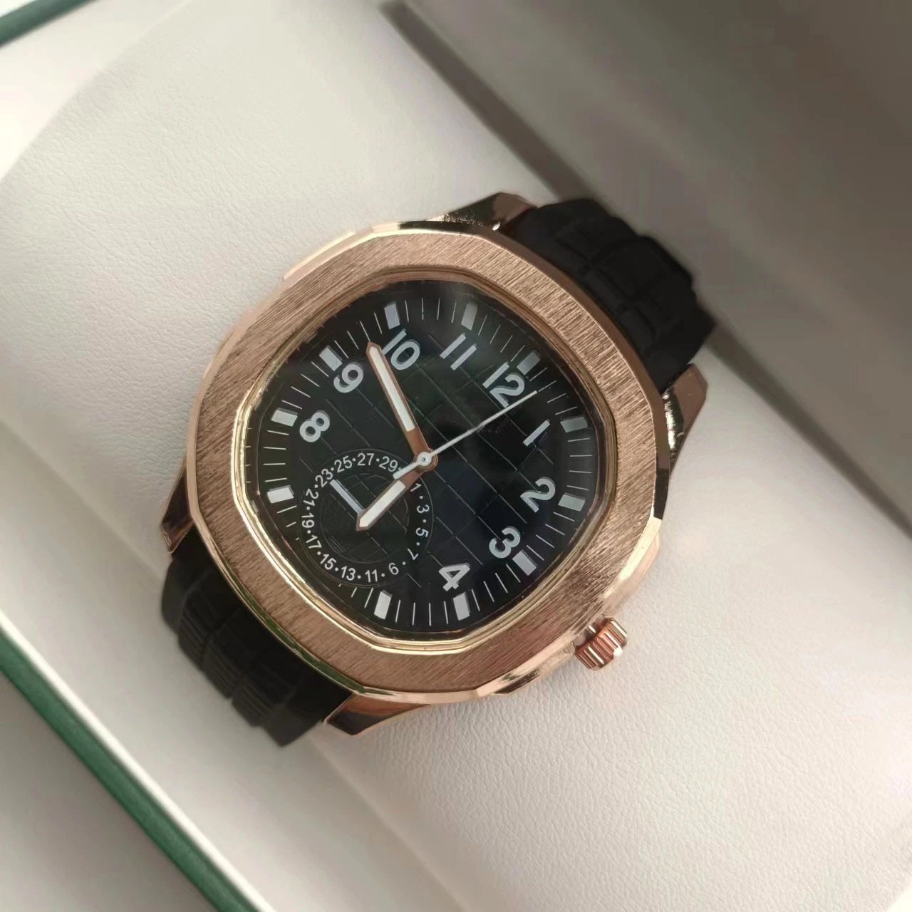 Patek Philippe Aquanaut Blue Dial Blue Rubber Strap Watch Watches - 6