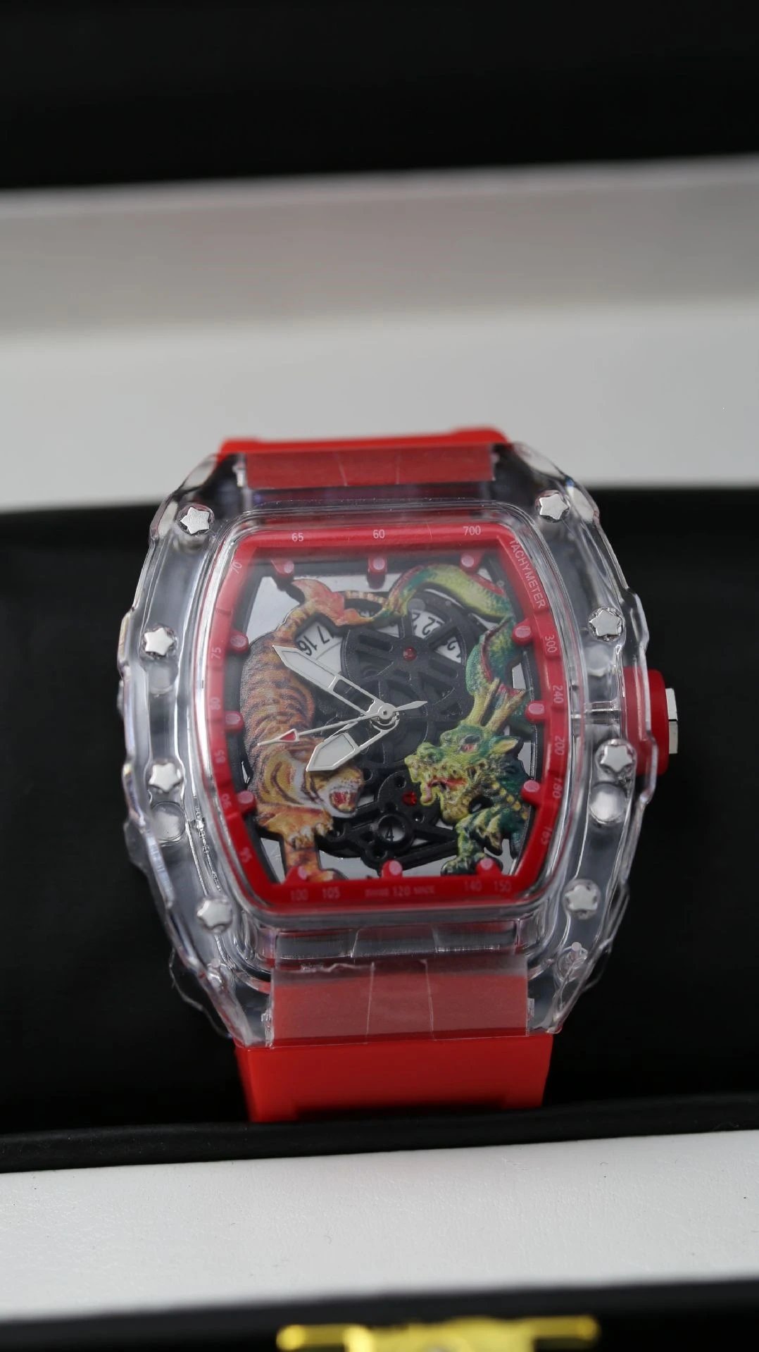 Richard Mille RM 07-04 Dragon and Tiger Limited Edition Blue Transparent Mechanical Watch Watches - 8