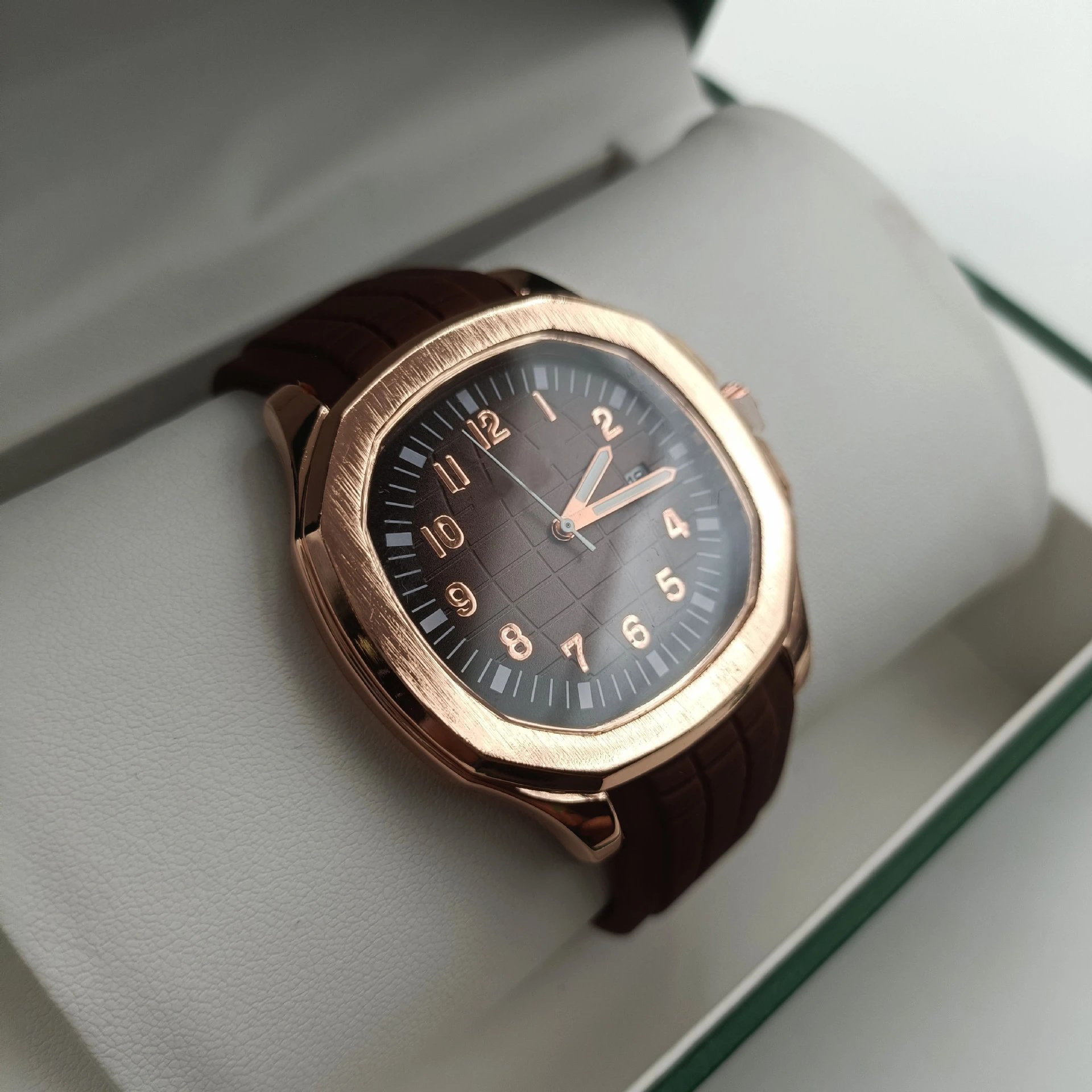Patek Philippe Aquanaut Blue Dial Blue Rubber Strap Watch Watches - 3