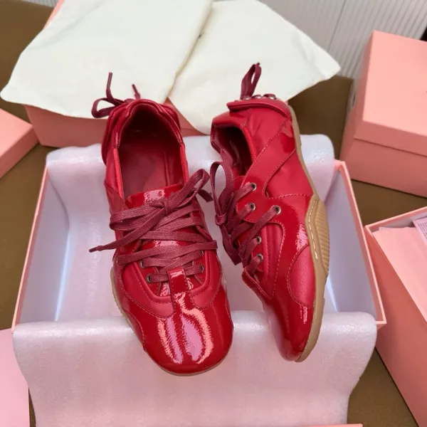 Prada Re-Nylon Sneakers Red Patent Leather - 11