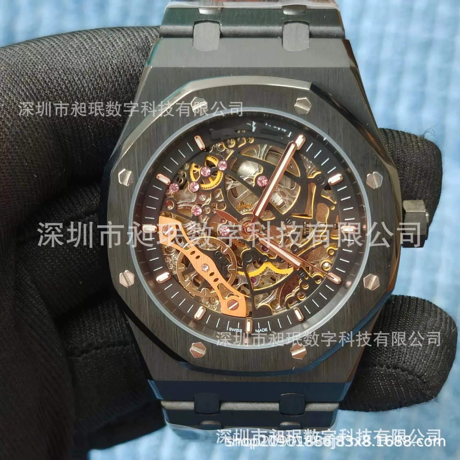 Audemars Piguet Royal Oak Skeleton Silver Rose Gold Mechanical Watch Watches - 10