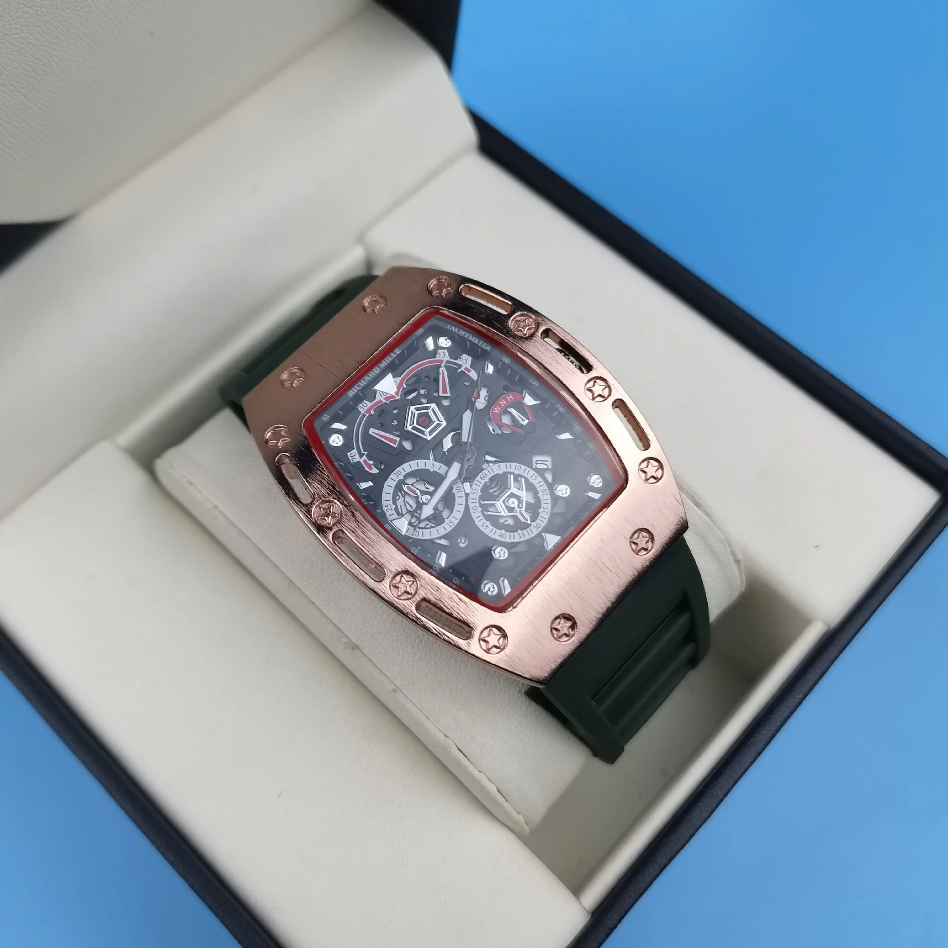 Richard Mille RM 011 Chronograph Rose Gold Black Rubber Watch Watches - 8