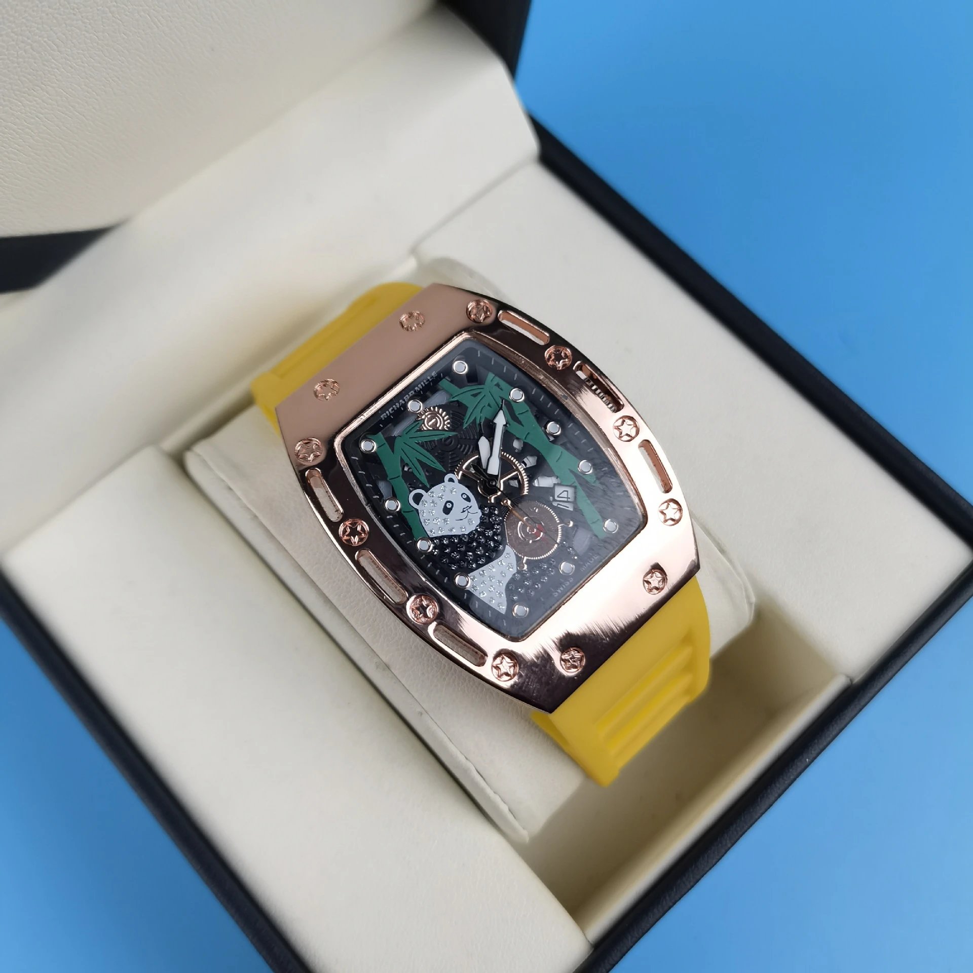 Richard Mille RM 011 Chronograph Rose Gold Black Rubber Watch Watches - 11