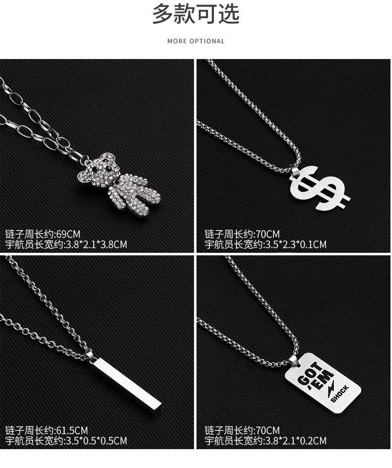 Design Astronaut Pendant Necklace Silver Jewelry - 9