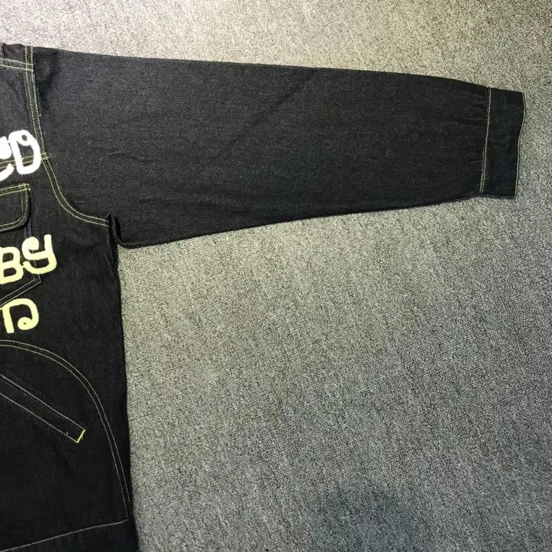 Design CPF.M.XYZ Denim Jacket with Graffiti Print Black Denim Jacket - 7