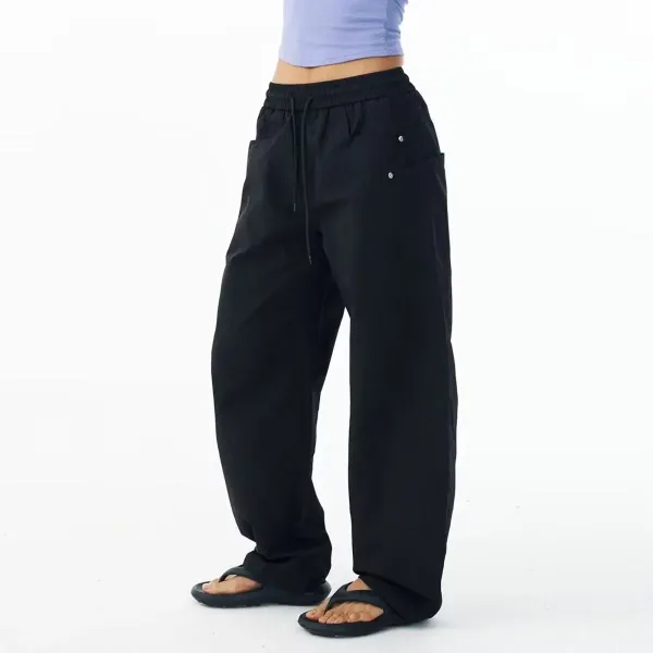 Design Wide-Leg Cargo Pants Beige Pants - 6