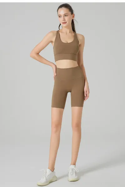 Design High-Waisted Compression Shorts Olive Green Activewear - 18