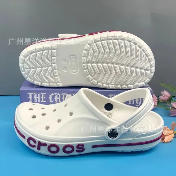 Crocs Classic Clog Pink and White Casual Sandals - 5