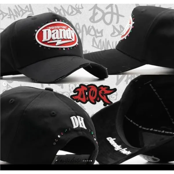 Design Dandy Over Everything Embellished Baseball Cap Black Baseball Cap - 1
