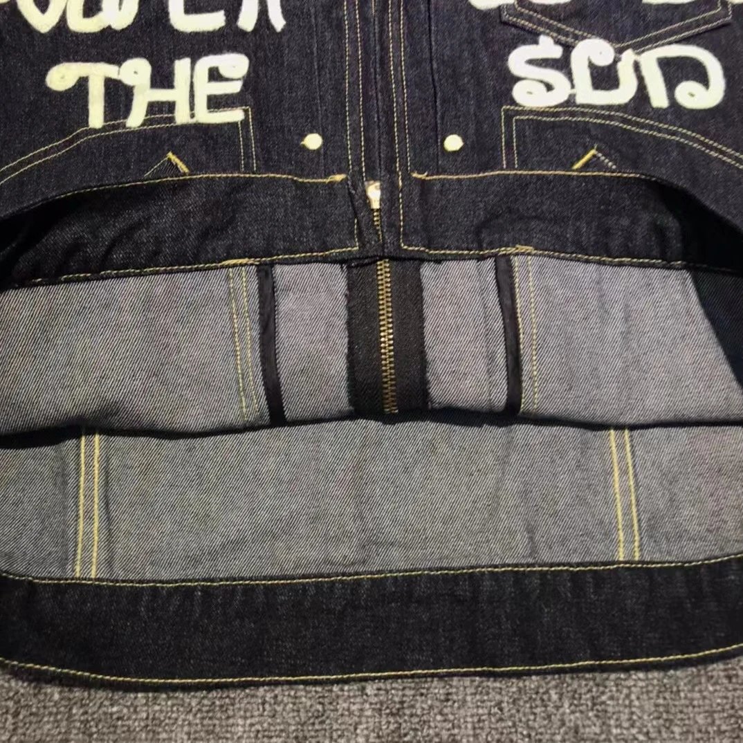 Design CPF.M.XYZ Denim Jacket with Graffiti Print Black Denim Jacket - 5