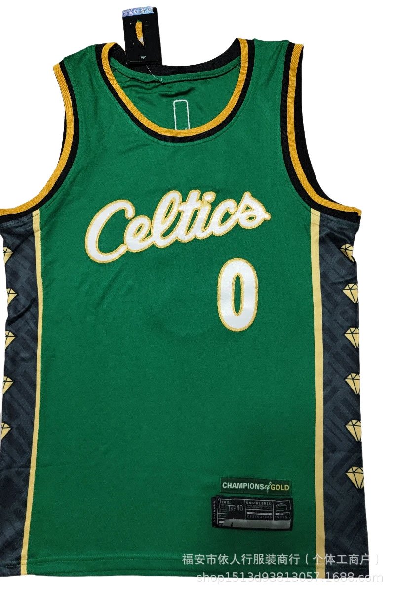Boston Celtics Champions of Gold Jersey Green