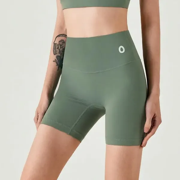 Design High-Waisted Compression Shorts Olive Green Activewear - 1