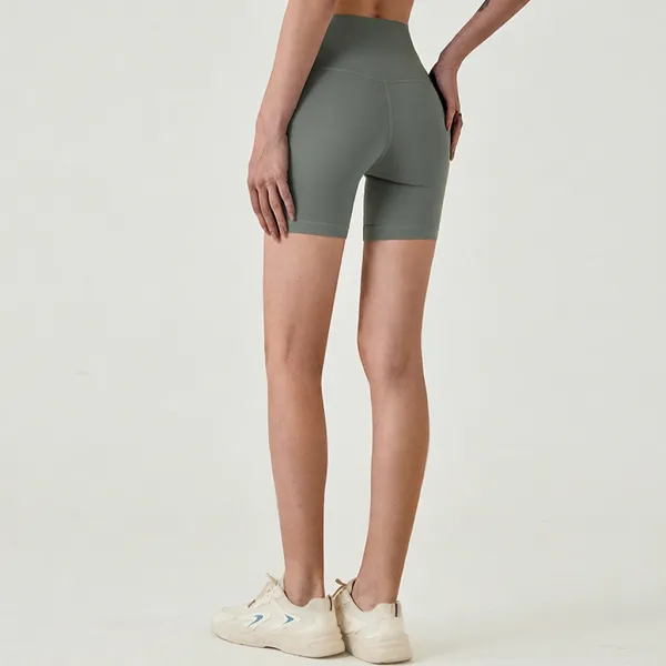 Design High-Waisted Compression Shorts Olive Green Activewear - 1