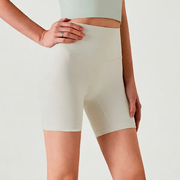 Alo High-Waisted Bike Shorts Beige Activewear - 1