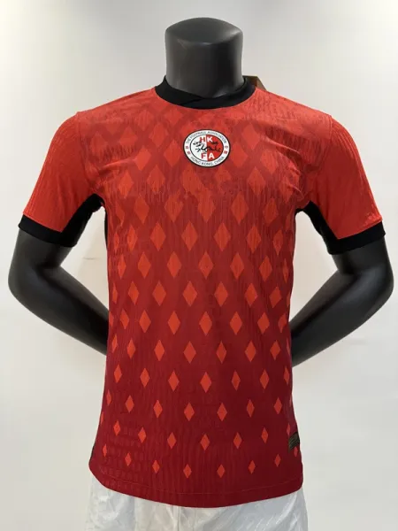Design Hong Kong Football Association Official Jersey Red Diamond Pattern Jersey - 1