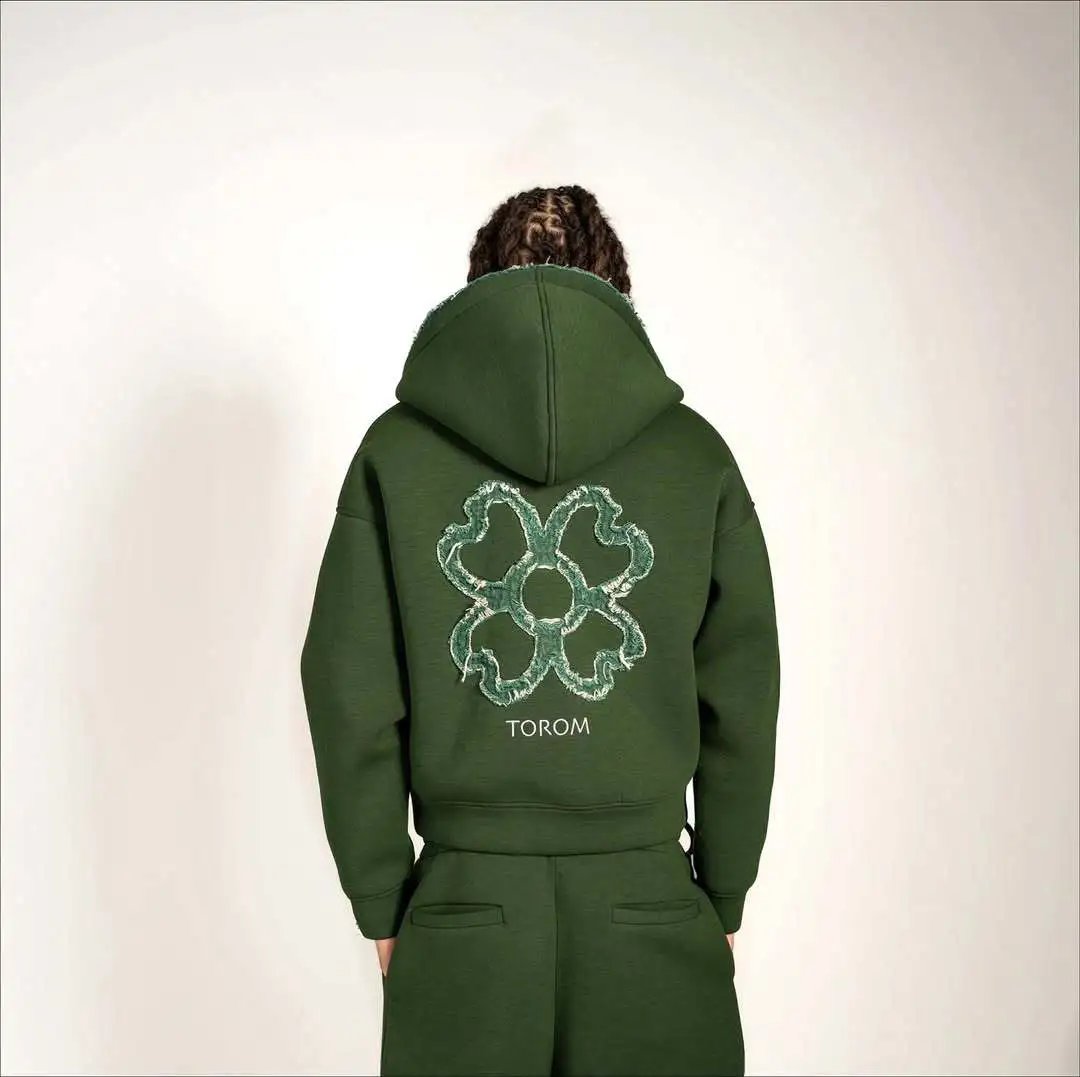 Other Y2K Retro Hooded Jacket Zip-up Distressed Green