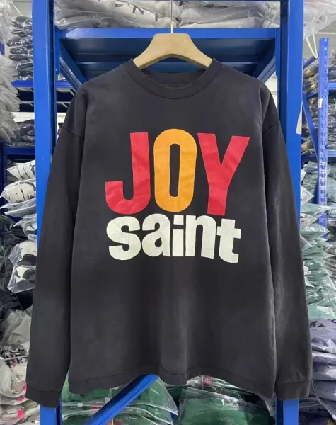 Design Joy Saint Graphic Long-Sleeve Tee Black T-Shirts - 1