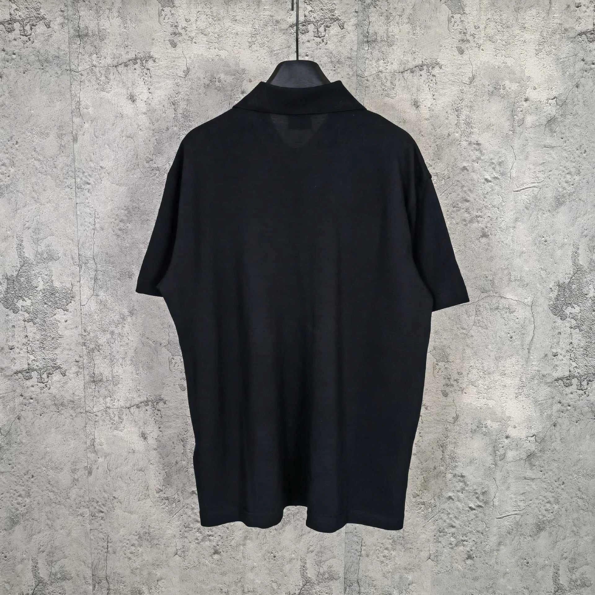 Balenciaga Logo Polo Black Polo Polo Shirt - 3