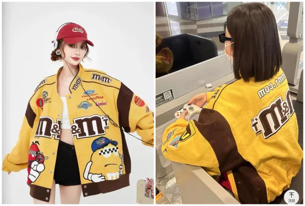 Design M&M's Racing Jacket Yellow Brown Multicolor Outerwear - 1