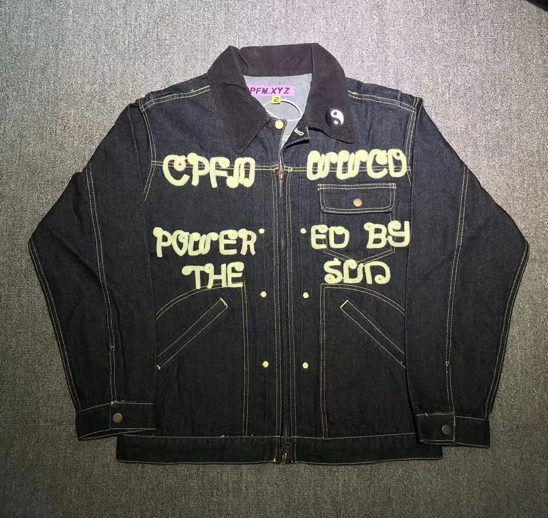 Design CPF.M.XYZ Denim Jacket with Graffiti Print Black Denim Jacket - 3