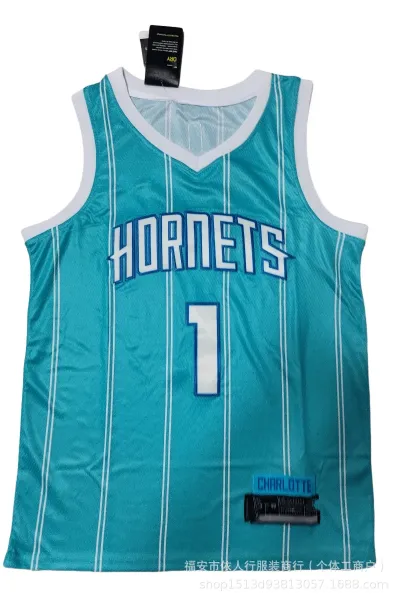 NBA Charlotte Hornets #1 Teal Jersey Vest-Top - 1