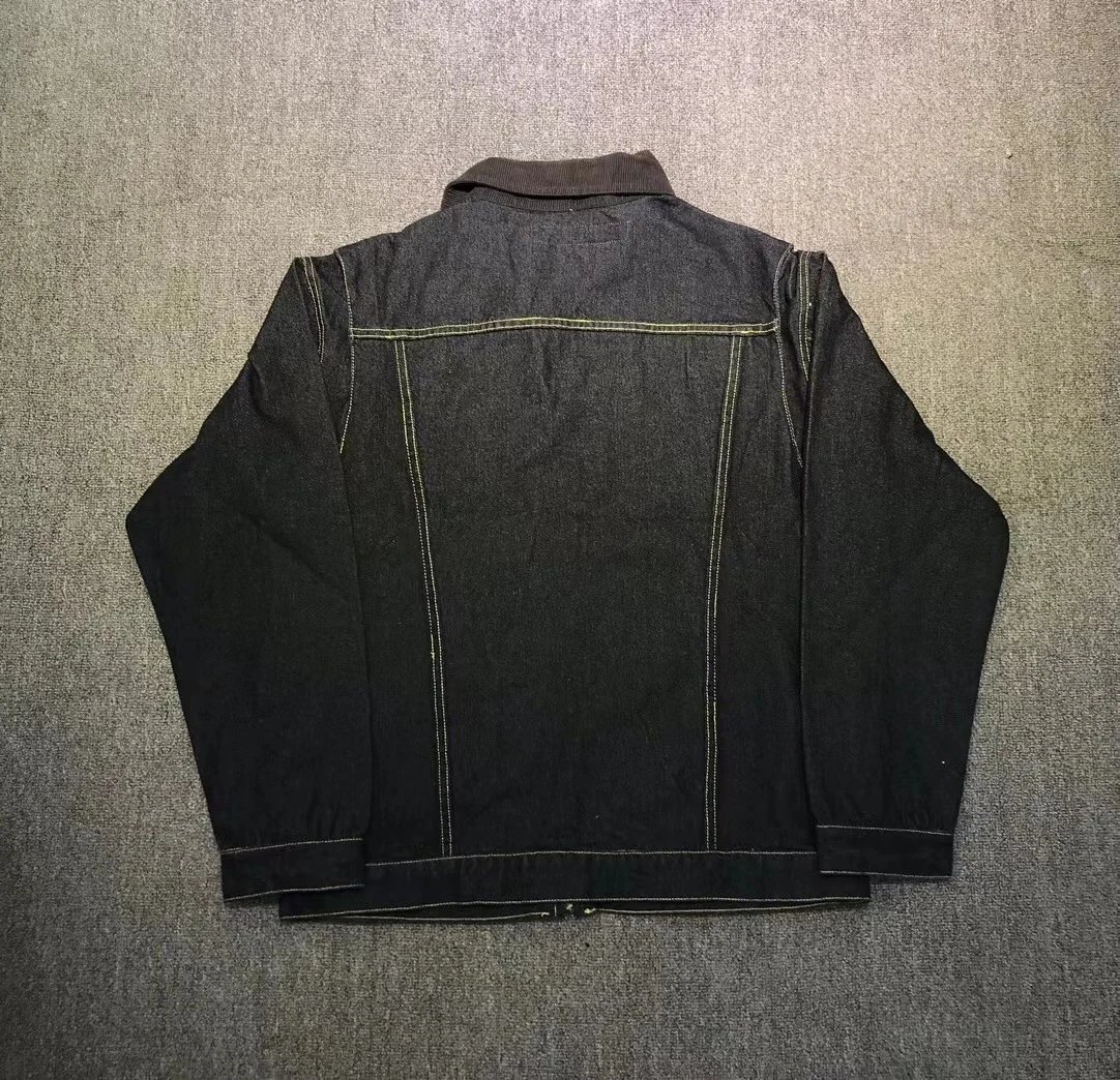 Design CPF.M.XYZ Denim Jacket with Graffiti Print Black Denim Jacket - 8