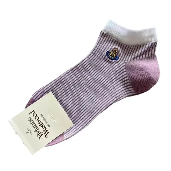 Vivienne Westwood Orb Logo Striped Ankle Socks Multicolor - 5