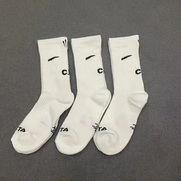 Nike Swoosh Logo Crew Socks Black and White - 6