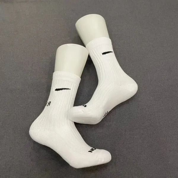 Nike Swoosh Logo Crew Socks Black and White - 4