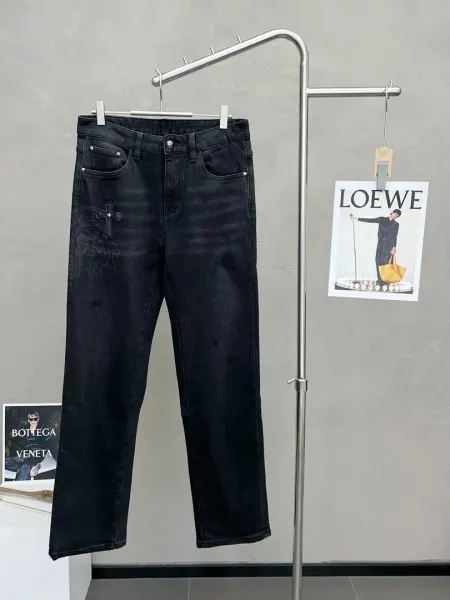 Chrome Hearts Embroidered Cross Black Straight-Leg Jeans - 1