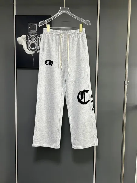 Design Logo-Embroidered Wide-Leg Sweatpants Gray - 1
