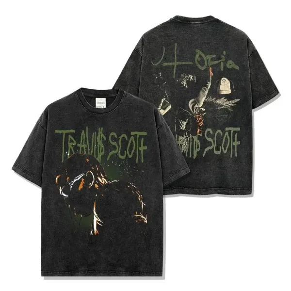 Travis Scott x Cactus Jack 'Hoodia' Distressed Black T-Shirt - 1