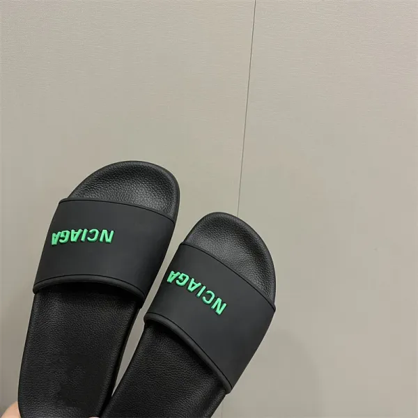 Balenciaga Logo Slide White Slippers - 3