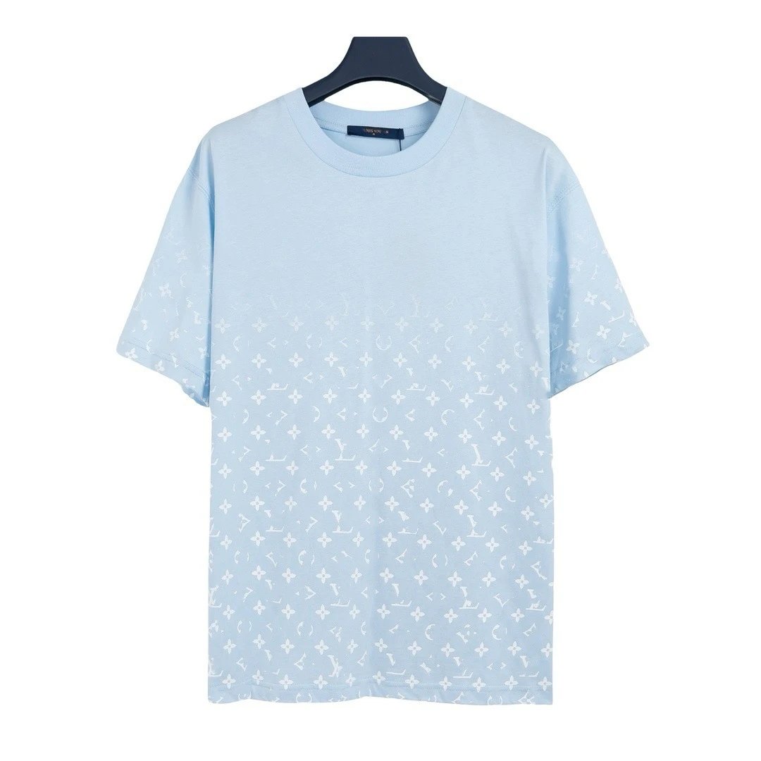 Louis Vuitton T-Shirts Gradient Monogram Print — Blue (gradient print on the lower half)