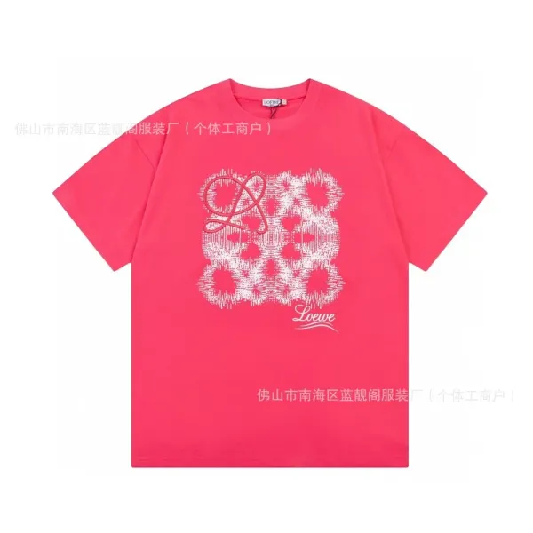 Loewe Anagram Graphic Print Pink T-Shirt - 1