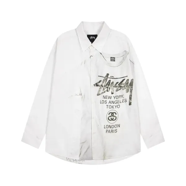 Stüssy Dice Print Shirt Beige Pink Shirt - 11