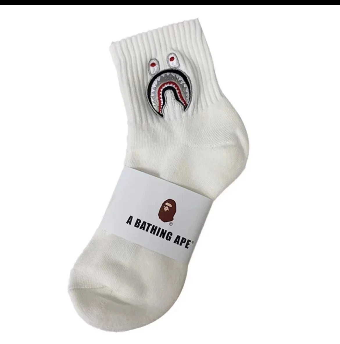 High-Top Cotton Socks Sweat-Absorbent Mid-Calf White photo 6
