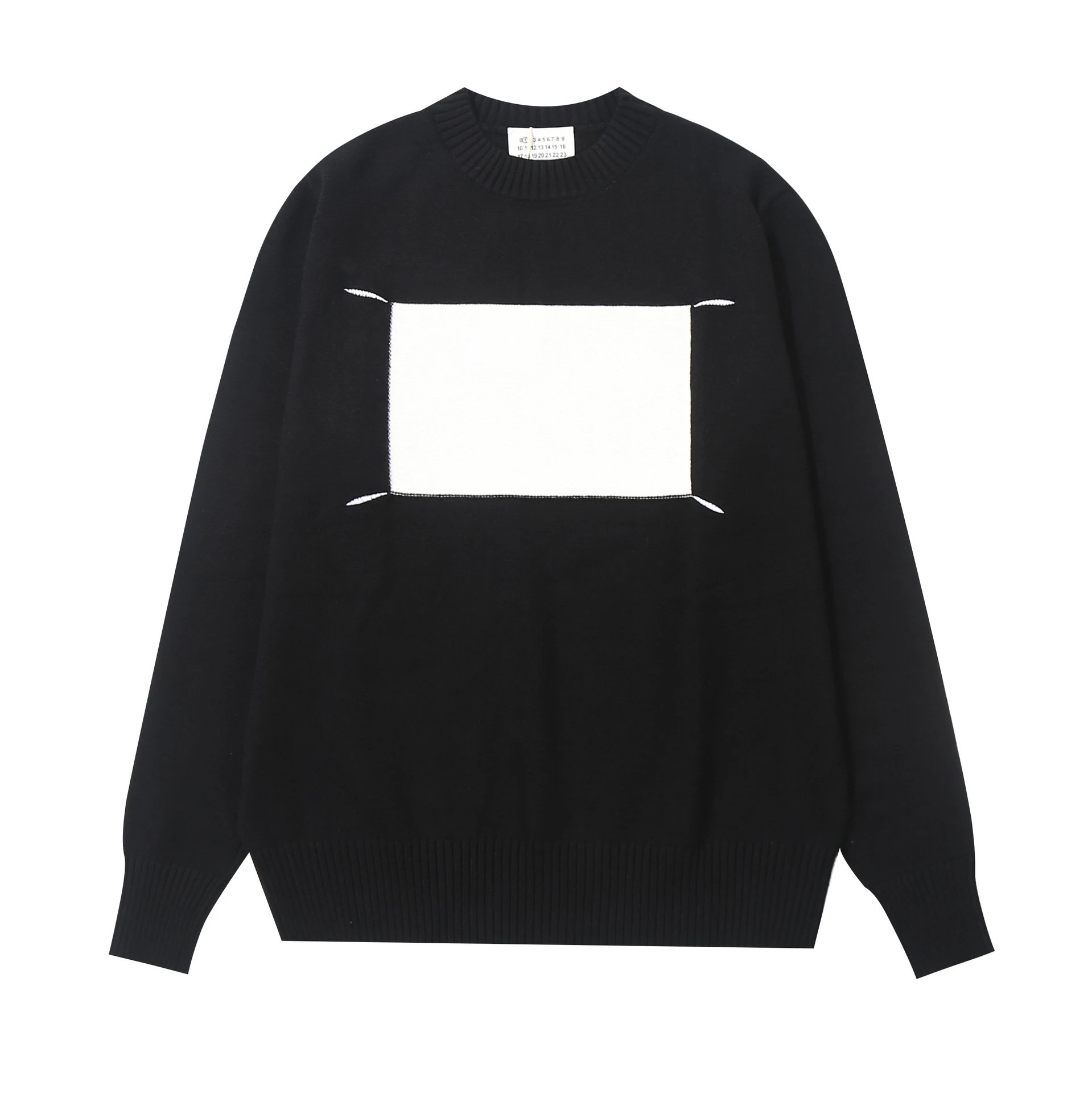 Maison Margiela Replica White Patch Sweater Black - 39