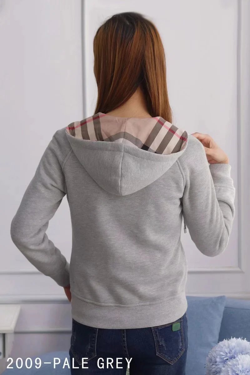 Burberry Check-Lined Hoodie Pale Grey - 6