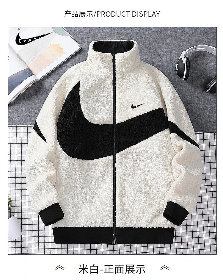 Nike Fleece Jacket White / Black Outerwear product detail 2 in Litbuy spreadsheet finds