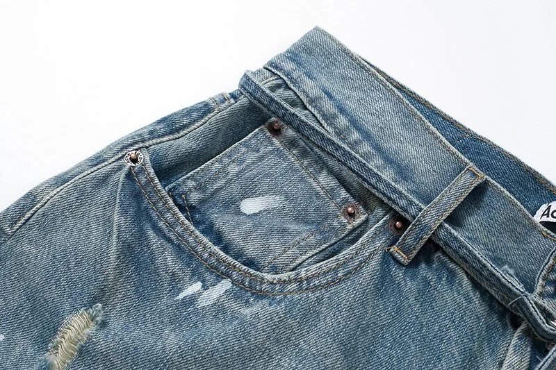 Washed Hand-Painted Denim Shorts photo 5
