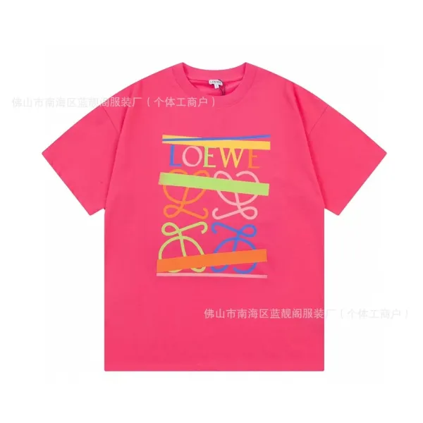 Loewe Multicolor Logo Print Pink T-Shirt - 1