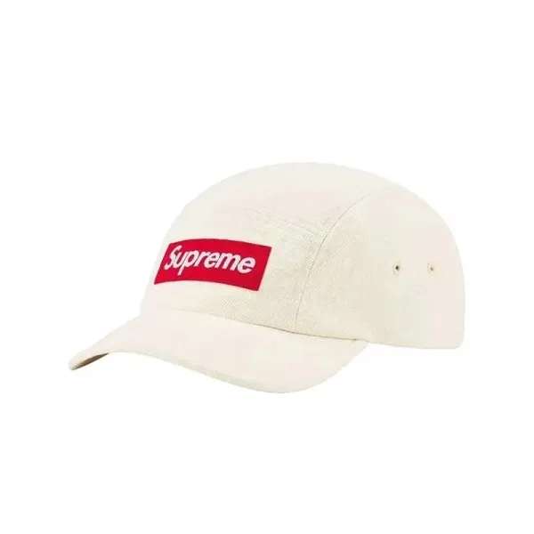 Supreme Box Logo Camp Cap Beige Hat - 1